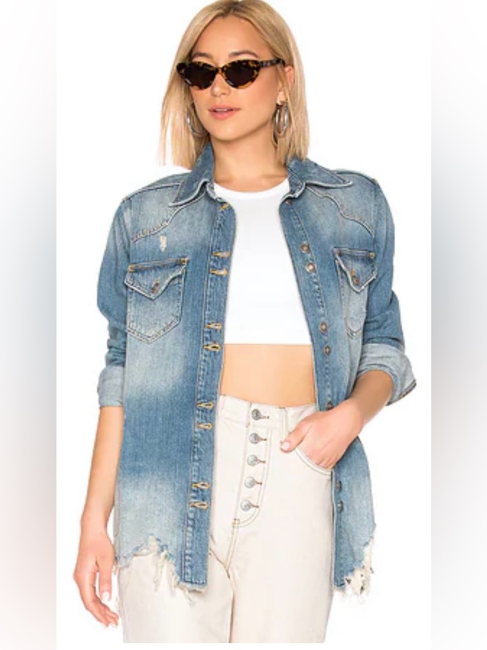 New Free People Moonchild denim shirt jacket